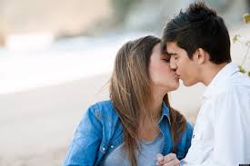 teens kissing